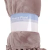 New Fleece plaid taupe 160 x 200 cm Plaids Et Couvre-lits|Coussins Et Plaids