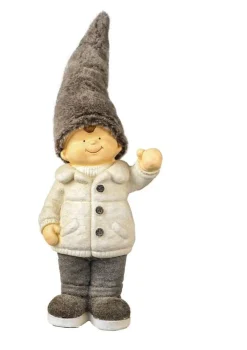 New Garçon avec grand bonnet 25x73 cm Statues, Figurines Et Maisons