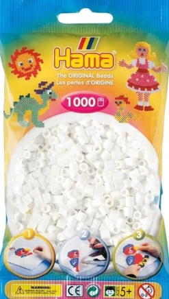 Clearance Hama 1000pcs perles blanc Artisanat