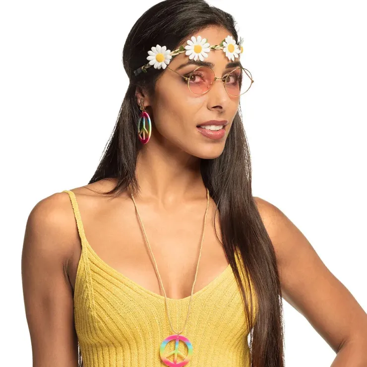 Clearance Hippie Set Flower Power - bandeau + lunettes + pendants d'oreille + collier Accessoires