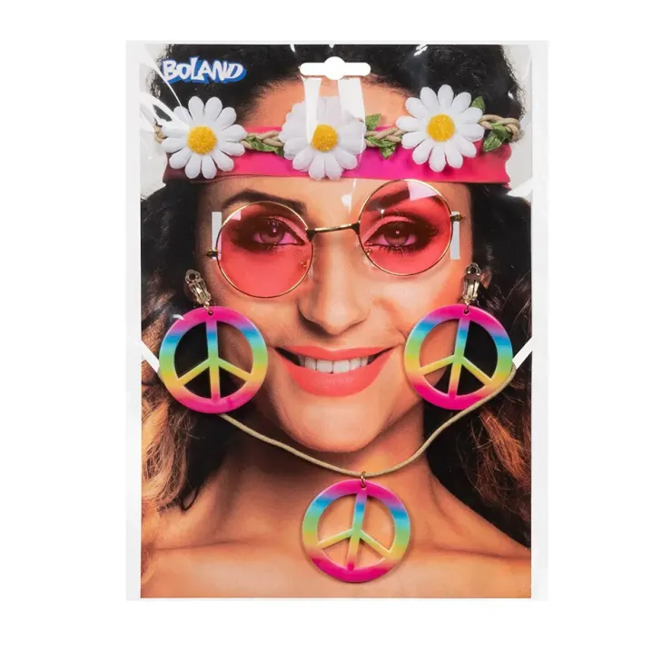 Clearance Hippie Set Flower Power - bandeau + lunettes + pendants d'oreille + collier Accessoires