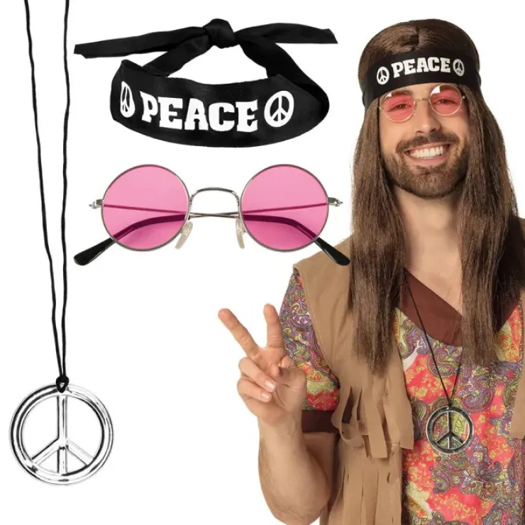 Online Hippie Set Peace deluxe - bandeau + lunettes + collier Accessoires