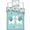 Hot Housse de couette Lama Mint 140X200 Coton Housses De Couette