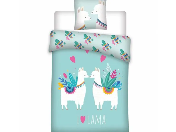 Hot Housse de couette Lama Mint 140X200 Coton Housses De Couette