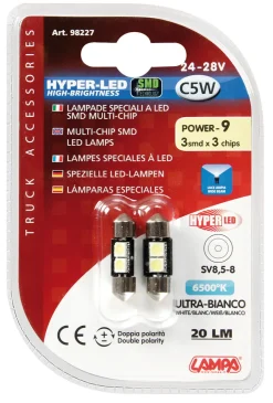 Online HYPER-LED C5W 2 SMD 9x31 mm Éclairage