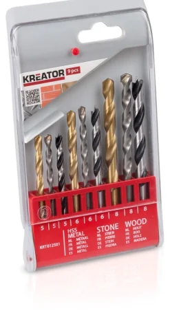 Clearance Jeu de mèches pierre / bois 9 pièces Foreuses-visseuses