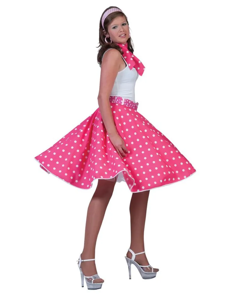 Jupe Rock 'N Roll Rose Femme - Taille unique Déguisements Adultes