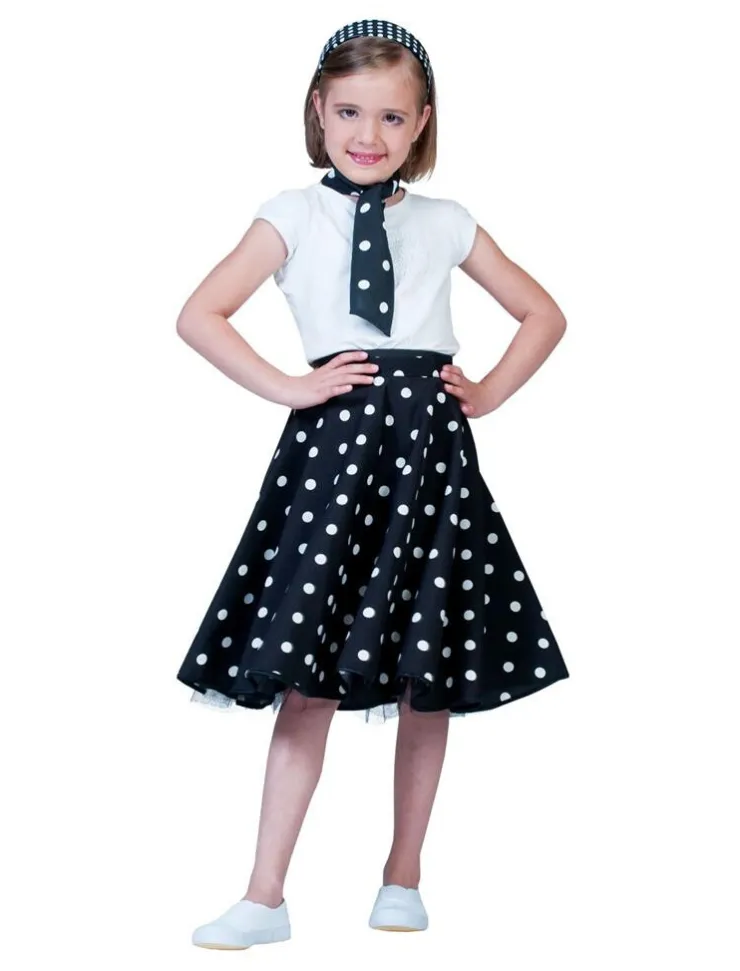 Hot Jupe Rock'N Roll Noir - Taille unique Déguisements Adultes