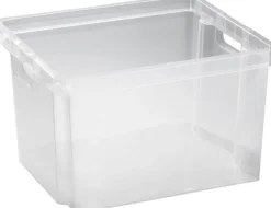 Discount Crownest Boîte de Rangement Transparent - 42,6x36,1x26cm - 30L Box Et Panier À Linge