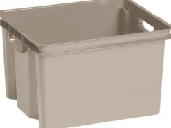 Sale Crownest Boîte de Rangement Taupe - 42,6x36,1x26cm - 30L Box Et Panier À Linge