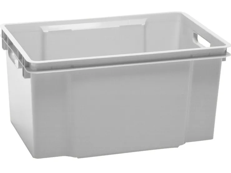 Sale Maxi Crownest Boîte de Rangement Gris Clair - 59x39x30cm - 50L Box Et Panier À Linge