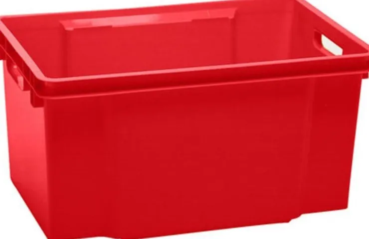 Outlet Maxi Crownest Boîte de Rangement Rouge - 59x39x30cm - 50L Box Et Panier À Linge