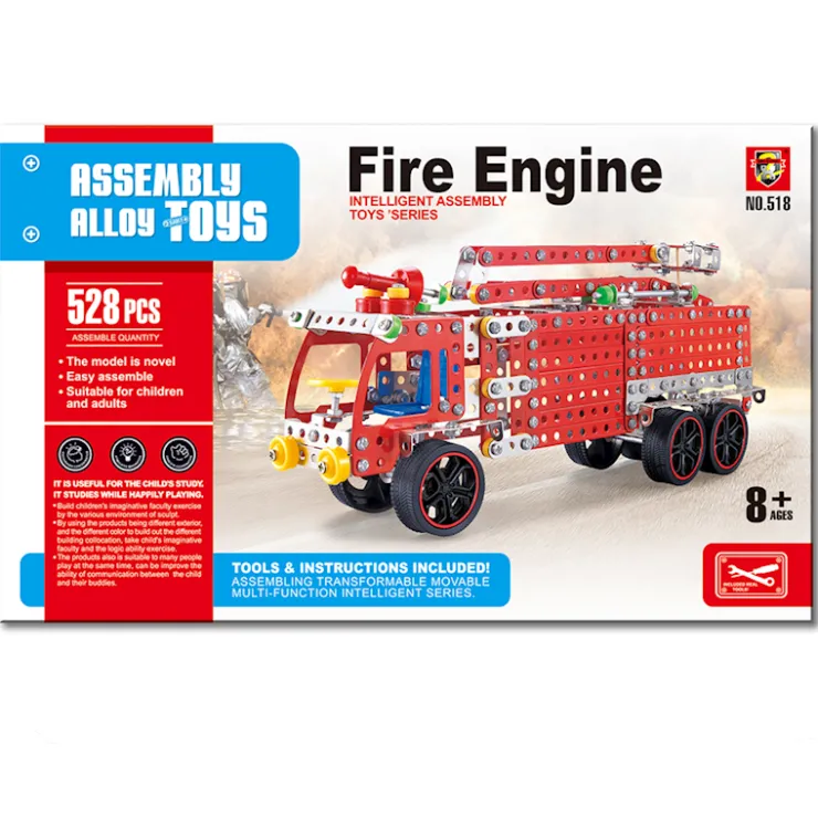Clearance Kit de construction voiture pompiers 528 pièces Jeux De Construction