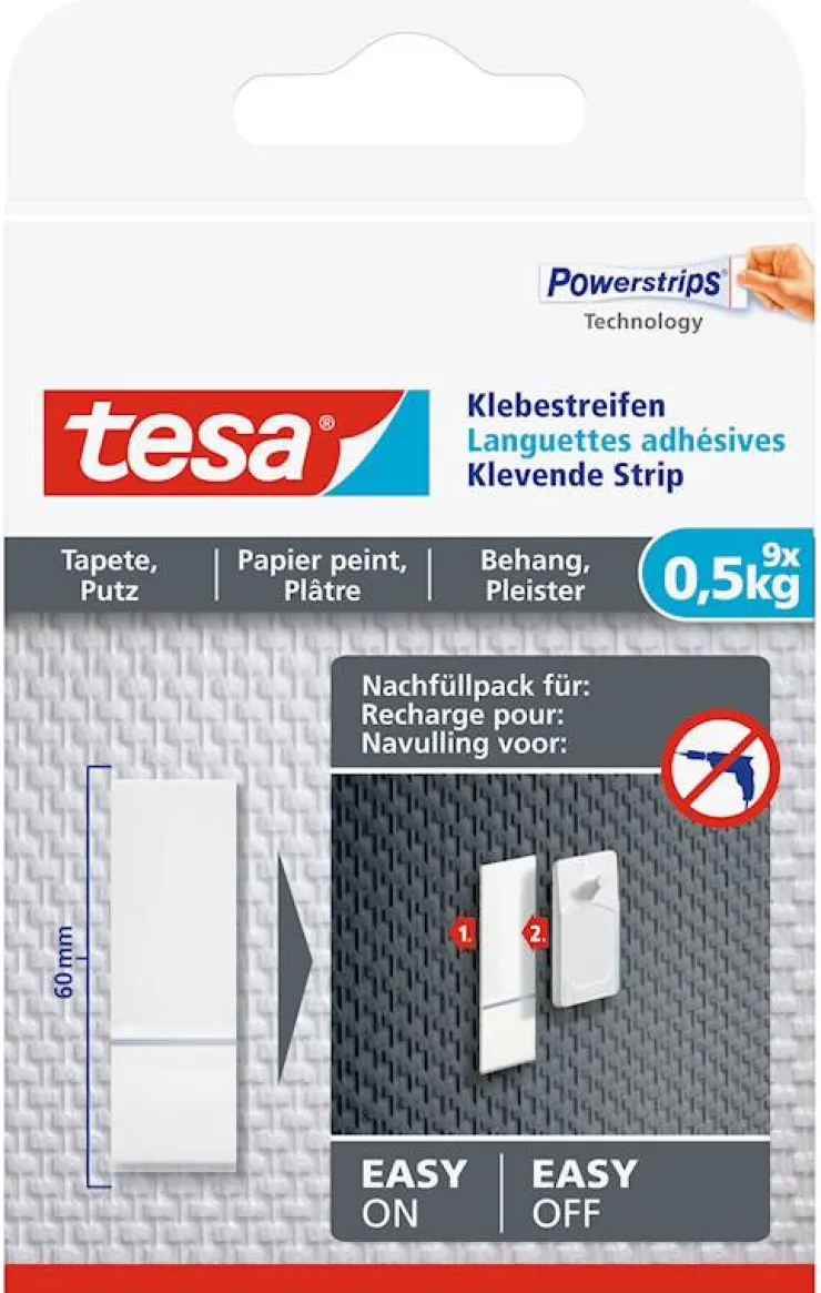 Online Languettes adhésives papier peint et plâtre (9 pcs) 0,5 kg Rubans Adhésif