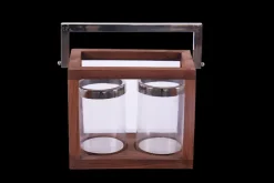 Outlet Lanterne en bois 2 lumières Éclairage Extérieur