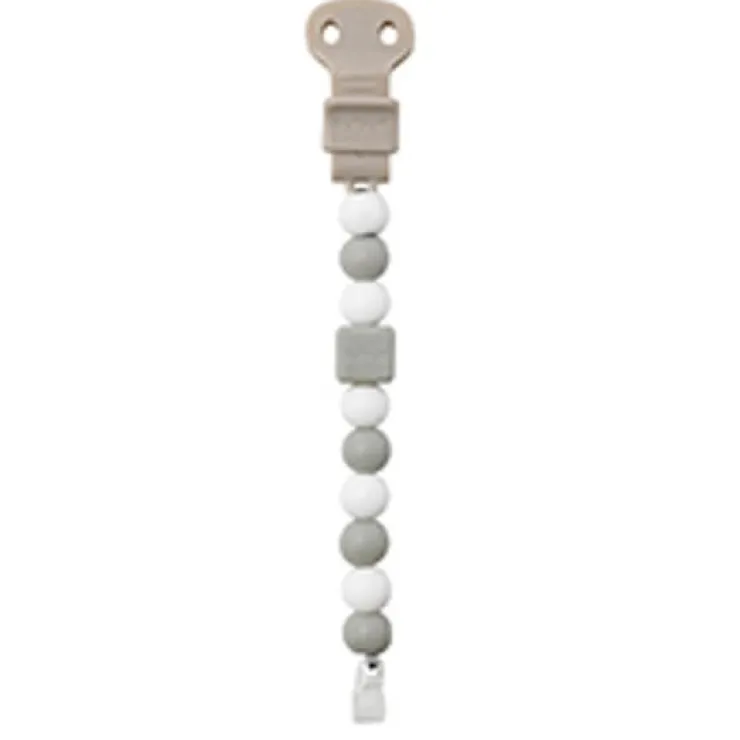 New Lapidou Attache sucette Silicone Gris - blanc Peluches Et Câlins|Tétines Et Attache-tétines