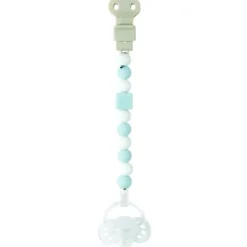 Outlet Lapidou Attache sucette Silicone bleu clair- blanc Peluches Et Câlins|Tétines Et Attache-tétines