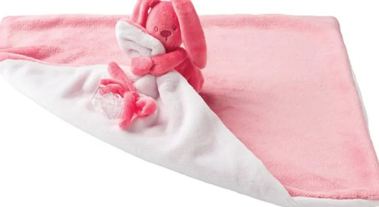 Hot Lapidou Doudou couverture corail - rose ciel Linge De Lit|Peluches Et Câlins