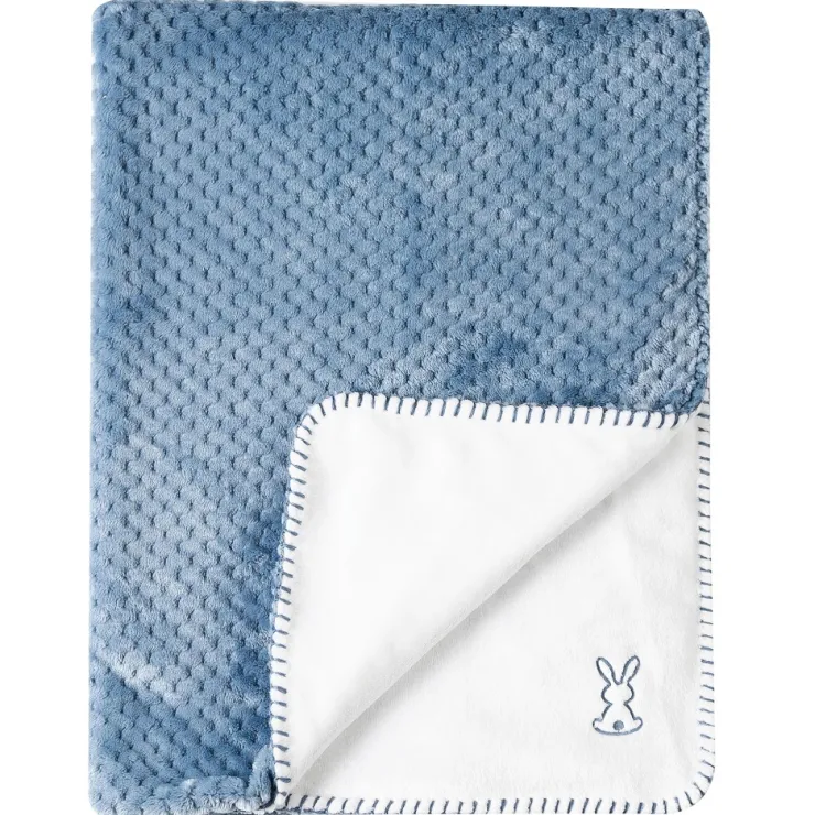 Outlet Lapidou Plaid Rose Bleu/Blanc 75x100 cm Linge De Lit