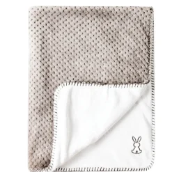 Outlet Lapidou Plaid Rose Gris/Blanc 75x100 cm Linge De Lit