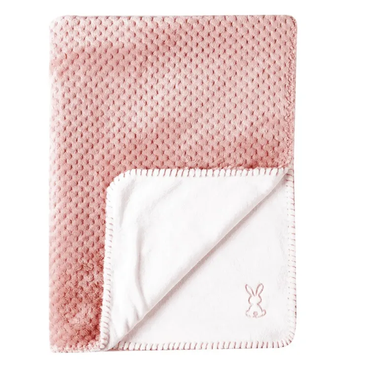 Clearance Lapidou Plaid Rose Vieux/Blanc 75x100 cm Linge De Lit