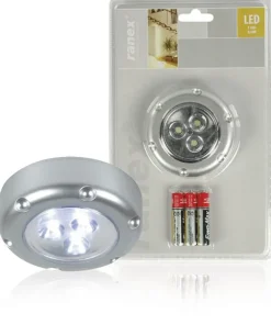 Hot LED lampe avec bouton poussoir - argent Veilleuses