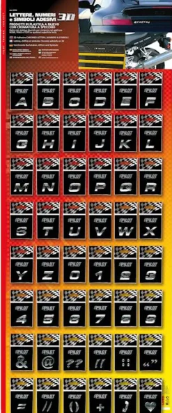 Online Lettre 3D 10x48pcs 18mm Accessoires Voiture
