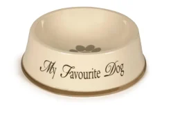 Clearance Mangeoire céramique 'My favourite dog' gris 22 x 8,5 cm Gamelles