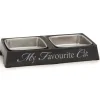 Online Mangeoire double 'My favourite cat' gris 24 x 12 x 4 cm Gamelles