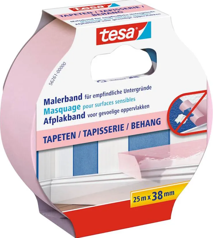 Hot Masquage pour surfaces sensibles rose 25 m x 38 mm Rubans Adhésif