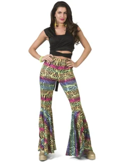 New Pantalon Hippie à imprimé animalier Femmes - Taille 36/38 Déguisements Adultes