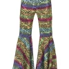 Pantalon Hippie à imprimé animalier Femmes - Taille 56/58 Déguisements Adultes