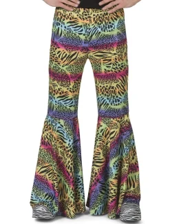 Pantalon Hippie à imprimé animalier Femmes - Taille 56/58 Déguisements Adultes