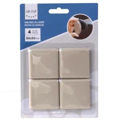 Outlet Patin carré pour des meubles 50x50 mm beige Des Ferrures De Meubles Et De Portes