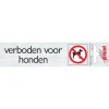 Clearance Pictiogram alu honden verboden 16,5 x 4,4 cm Signalisation