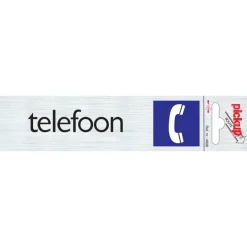 Online Pictogramme alu look telefoon 6,5 x 4,4 cm Signalisation