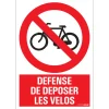 Hot Pictogramme défense vélos 23 x 33 cm Signalisation