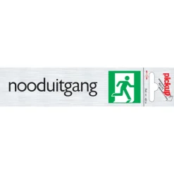 Sale Pictogramme en aluminium nooduitgang 6,5 x 4,4 cm Signalisation