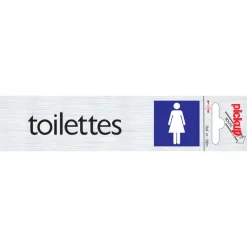 Online Pictogramme en aluminium toilettes dames 16,5 x 4,4 cm Signalisation