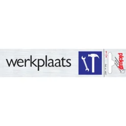 New Pictogramme en aluminium werkplaats 16,5 x 4,4 cm Signalisation