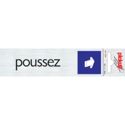 New Pictogramme en aluminium poussez 16,5 x 4,4 cm Signalisation