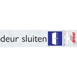 Pictogramme en aluminium deur sluiten 16,5 x 4,4 cm Signalisation