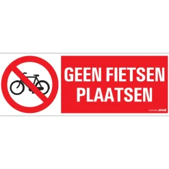 Sale Pictogramme geen fietsen 33 x 12 cm Signalisation