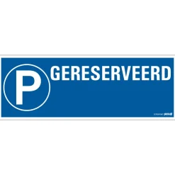 Outlet Pictogramme gereserveerd + P 33 x 12 cm Signalisation
