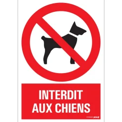 Clearance Pictogramme interdit aux chiens 23 x 33 cm Signalisation