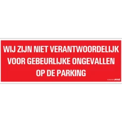 Sale Pictogramme niet verantwoordelijk 33 x 12 cm Signalisation