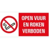Pictogramme open vuur en roken verboden 15 x 30 cm Signalisation
