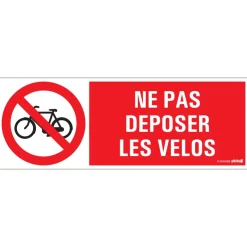 Hot Pictogramme pas déposer vélos 33 x 12 cm Signalisation