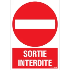 Hot Pictogramme sortie interdite 23 x 33 cm Signalisation