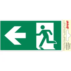 Pictogramme sortie secours gauche 10 x 20 cm Signalisation